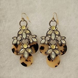 Cheetah print statement earrings